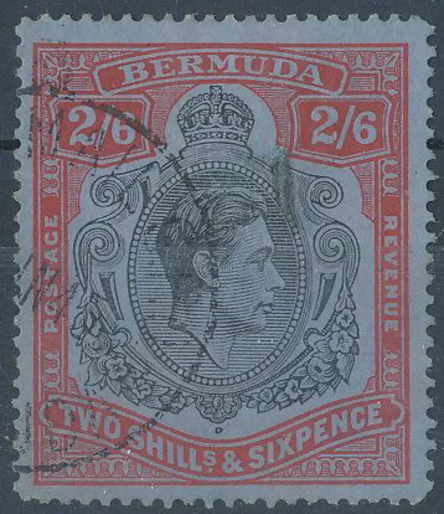 Bermuda 1942 2/6d black & red/grey-blue Perf. 14¼ ... Image 1++