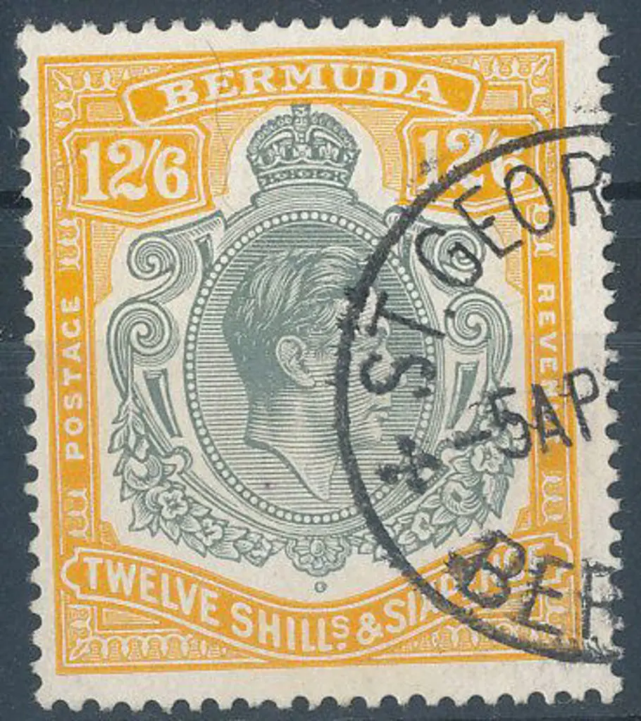 Bermuda 1940 12/6d grey & pale orange. F/U. SG ... Image 1++