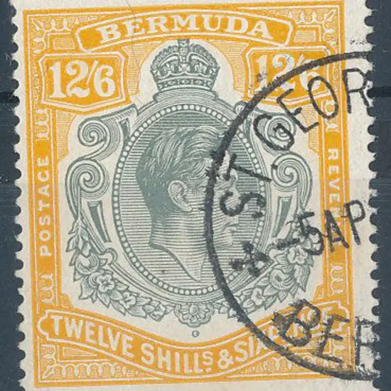 Bermuda 1940 12/6d grey & pale orange. F/U. SG ...