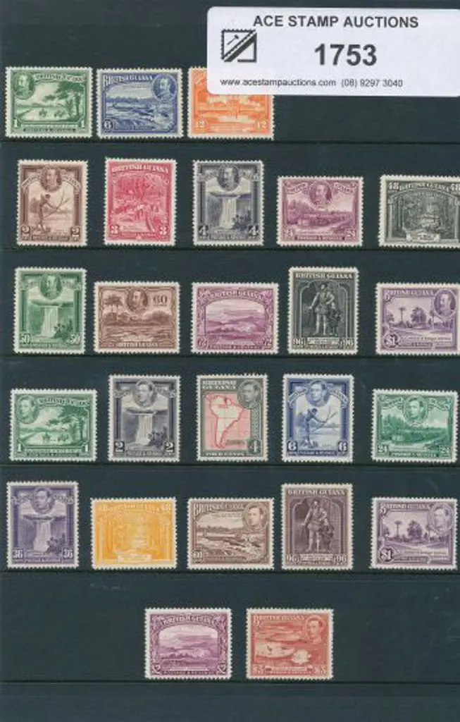 British Guiana 1934 KGV to $1 & 1938 to $3 ... Image 1++