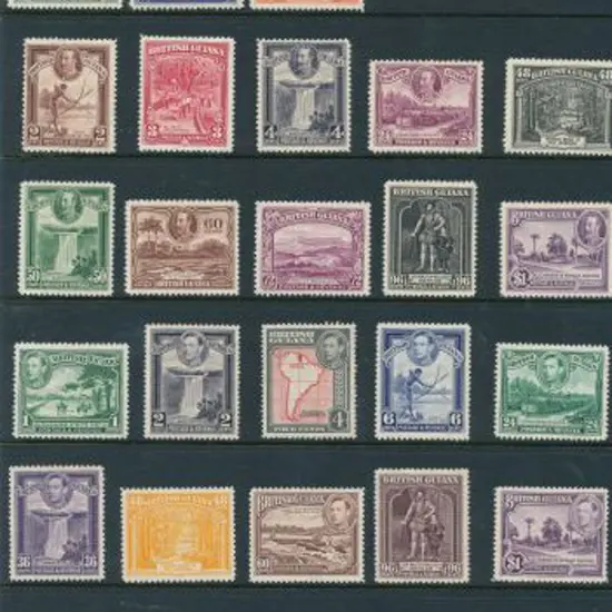 British Guiana 1934 KGV to $1 & 1938 to $3 ...