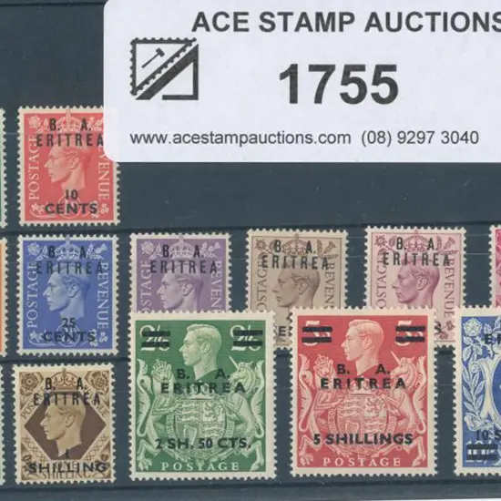 British Occupation of Italian Colonies 1950 "B.A. ...