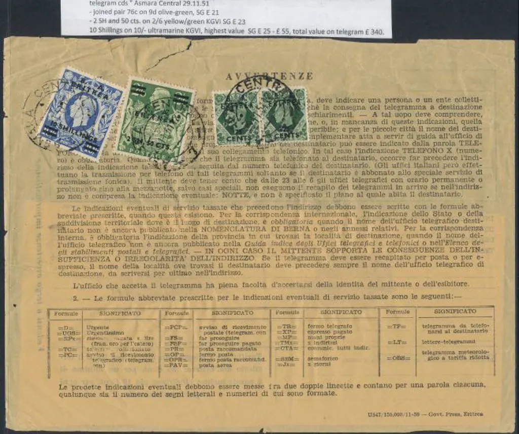 British Occupation of Italian Colonies 1951 (29th ... Image 1++