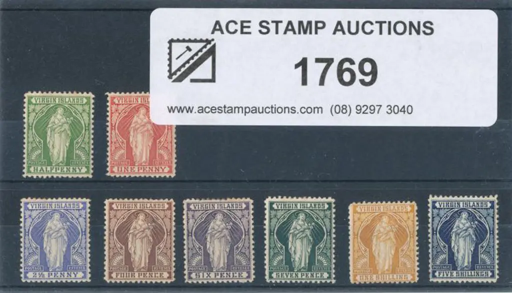 British Virgin Islands 1899 set to 5/- MLH (latter ... Image 1++