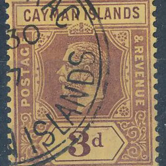 Cayman Islands 1920 3d KGV on orange-buff. F/U SG ...