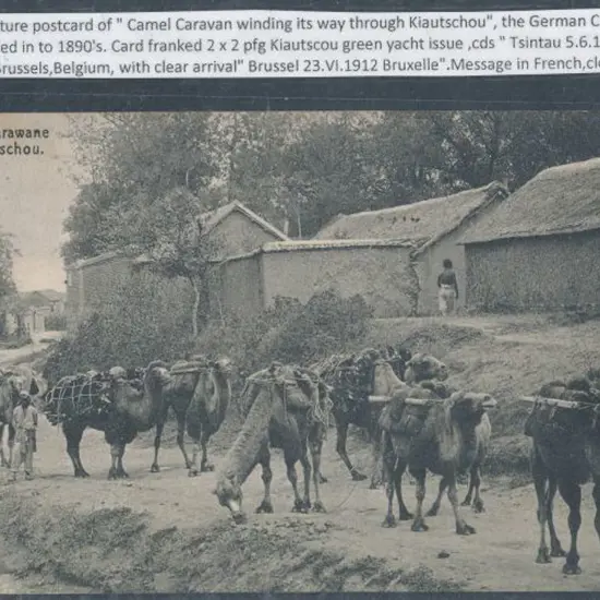 China 1912 Postcard showing Camel Caravan in ...