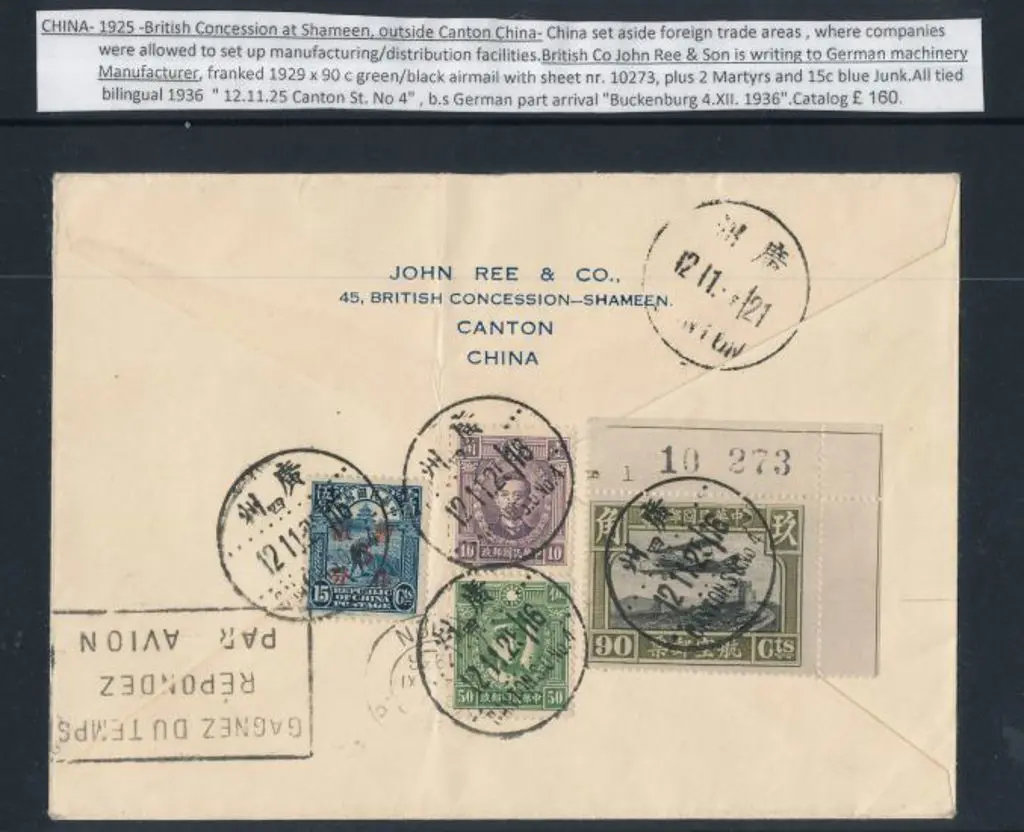 China 1936 cover airmailed to Germany with "PAR ... Image 1++