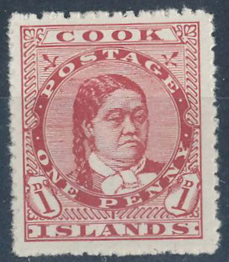 Cook Islands 1909 1d deep red perf.14. Fresh MUH ... Image 1++