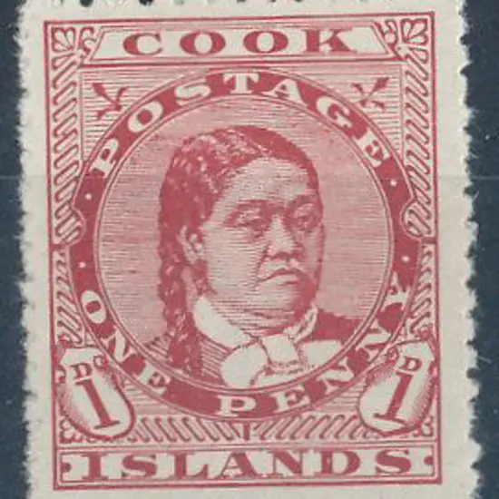 Cook Islands 1909 1d deep red perf.14. Fresh MUH ...