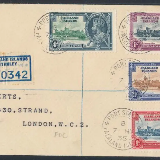 Falkland Islands 1935 Silver Jubilee set of 4 on ...