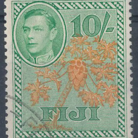 Fiji 1950 10/- Paw-paw F/U. SG 266a Cat. £40