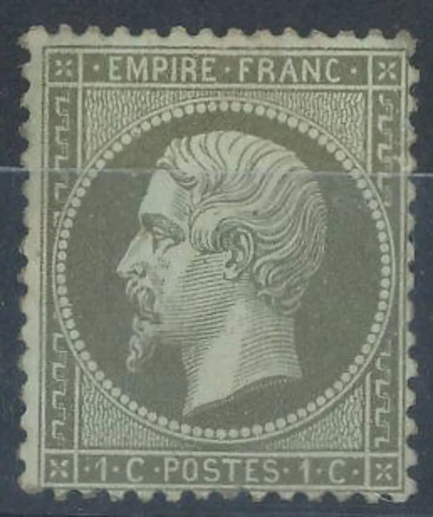 France 1862 1¢ olive green on greenish. MVLH. SG ... Image 1++