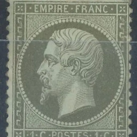 France 1862 1¢ olive green on greenish. MVLH. SG ...