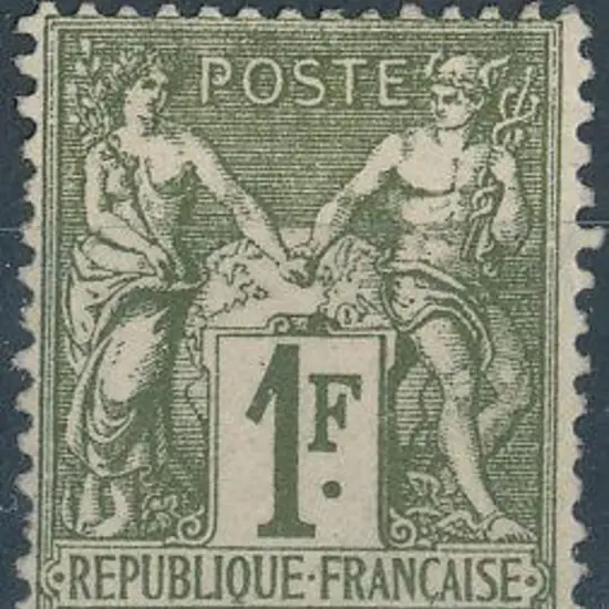 France 1876/85 1f Type I Peace & Commerce. Sound ...