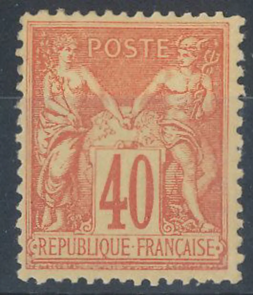 France 1877/90 40¢ red on yellow. Fine MLH. SG 270 ... Image 1++