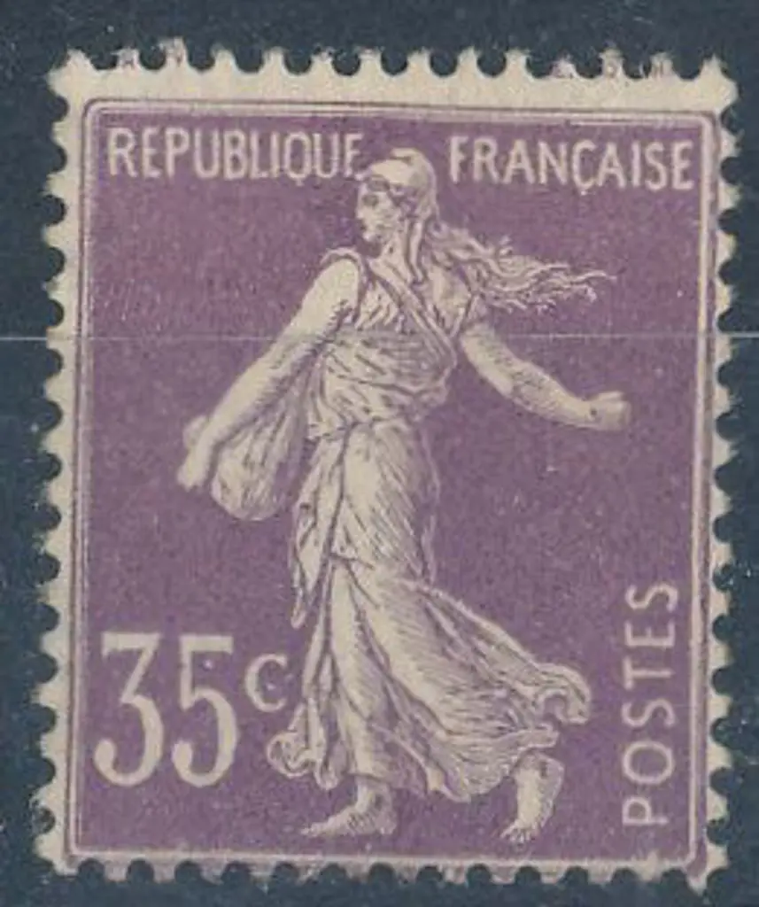 France 1906 35¢ violet Sower type I (thin figures) ... Image 1++