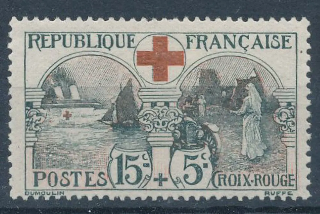 France 1918 Red Cross Fund 15¢+15¢ Hospital & ... Image 1++