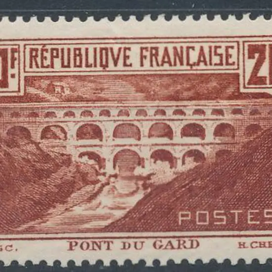 France 1929/33 20f Pont du Gard perf. 13½. MLH SG ...