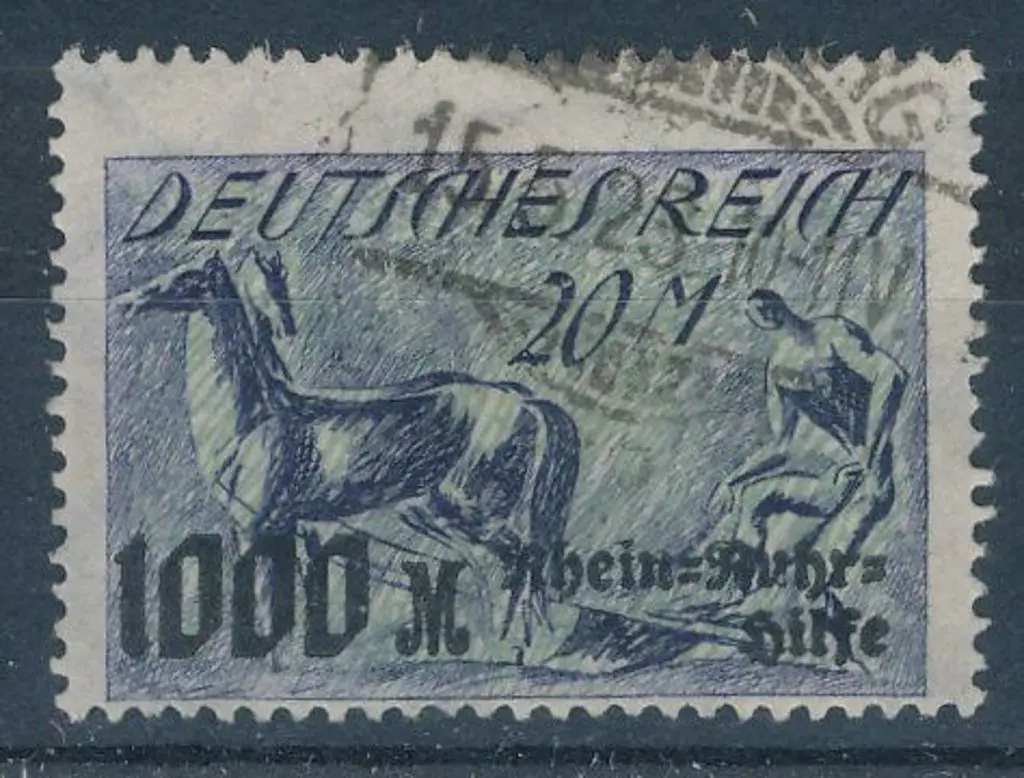 Germany 1923 20m+1000m Rhein/Ruhr charity postally ... Image 1++