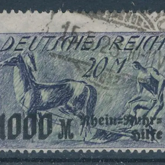 Germany 1923 20m+1000m Rhein/Ruhr charity postally ...