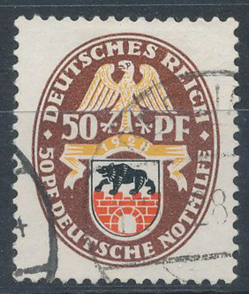 Germany 1928 50pf Welfare Fund Arms fine used. ... Image 1++