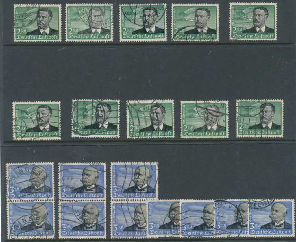Germany 1934 2m Lilienthal & 3m Zeppelin used. SG ... Image 1++