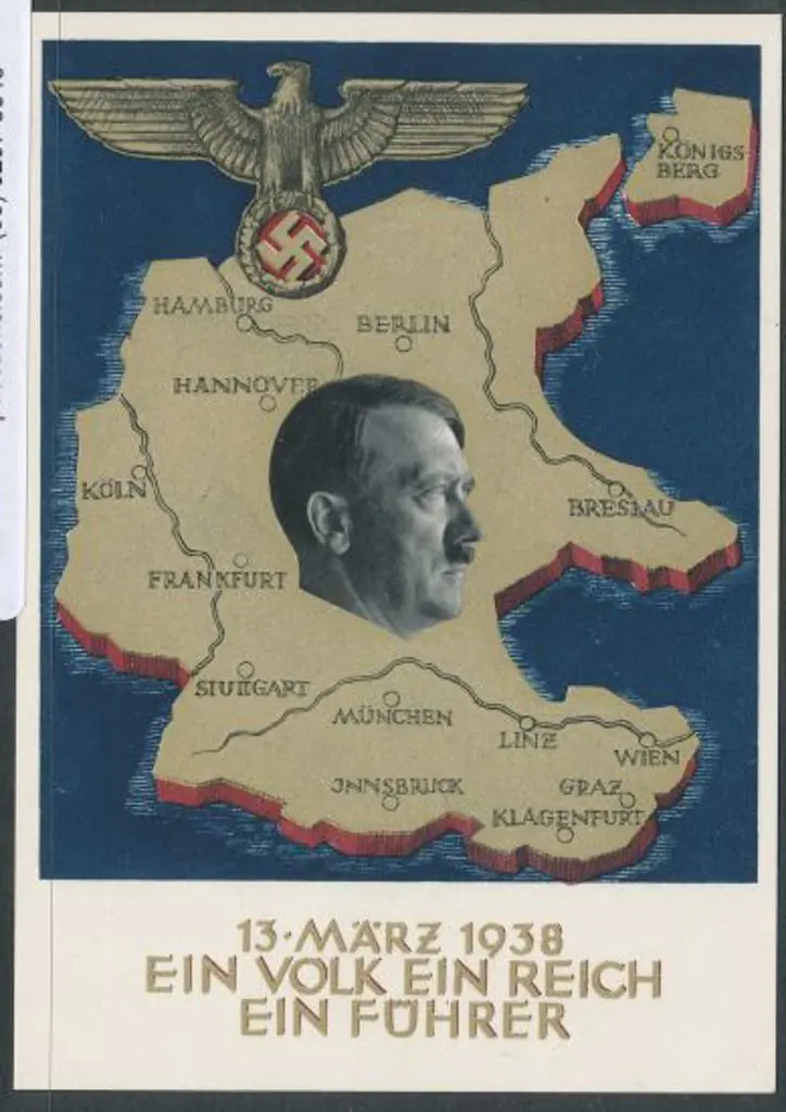 Germany 1938 Hitler & Map multicoloured propaganda ... Image 1++
