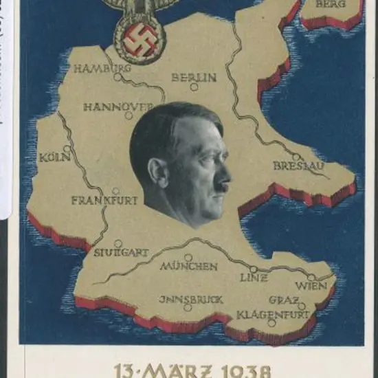 Germany 1938 Hitler & Map multicoloured propaganda ...