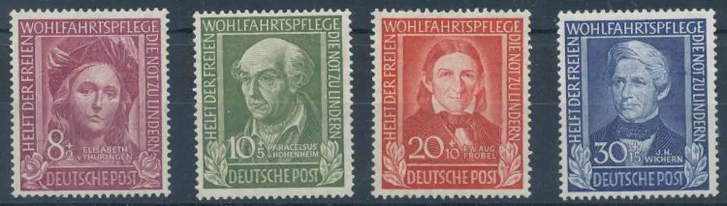 Germany West 1949 Relief Fund set of 4 MUH. Mi ... Image 1++