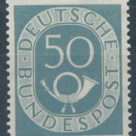 Germany West 1951 50pf grey posthorn MUH. Mi134 ...