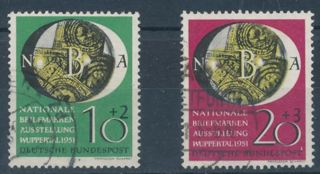 Germany West 1951 Wappertal Exhibition pair. Very ... Image 1++