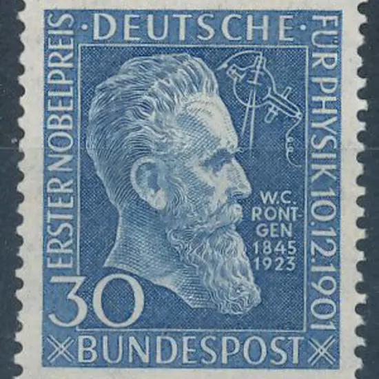 Germany West 1951 30pf Rontgen MUH. Mi 147 Cat. ...