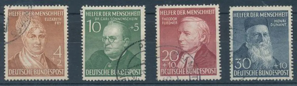 Germany West 1952 Relief Fund set of 4. Very Fine ... Image 1++