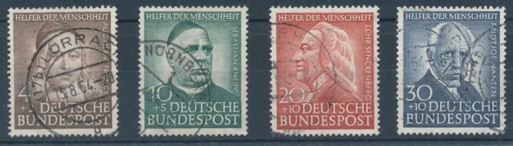 Germany West 1953 Relief Fund set of 4 Fine Used. ... Image 1++