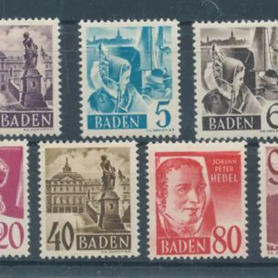 Germany - French Zone 1948 Baden "no pf after ...