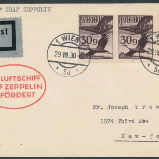 Germany - Zeppelin Mails 1930 (29th Aug) Austria ...