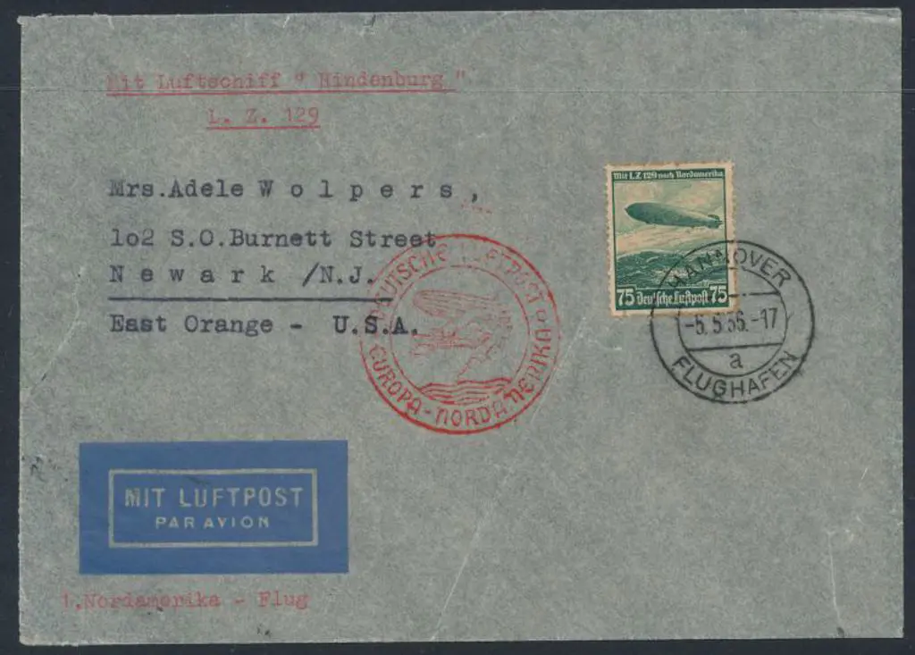 Germany - Zeppelin Mails 1936 (5th May) ... Image 1++