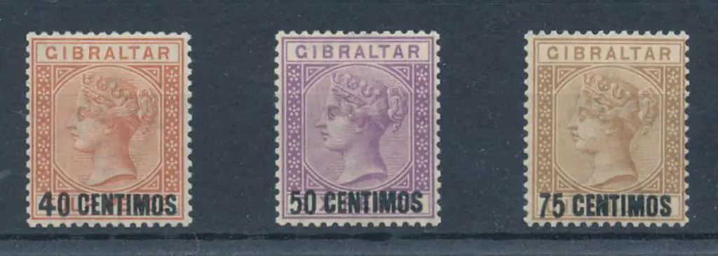 Gibraltar 1889 40c on 4d orange-brown, 50c on 6d ... Image 1++