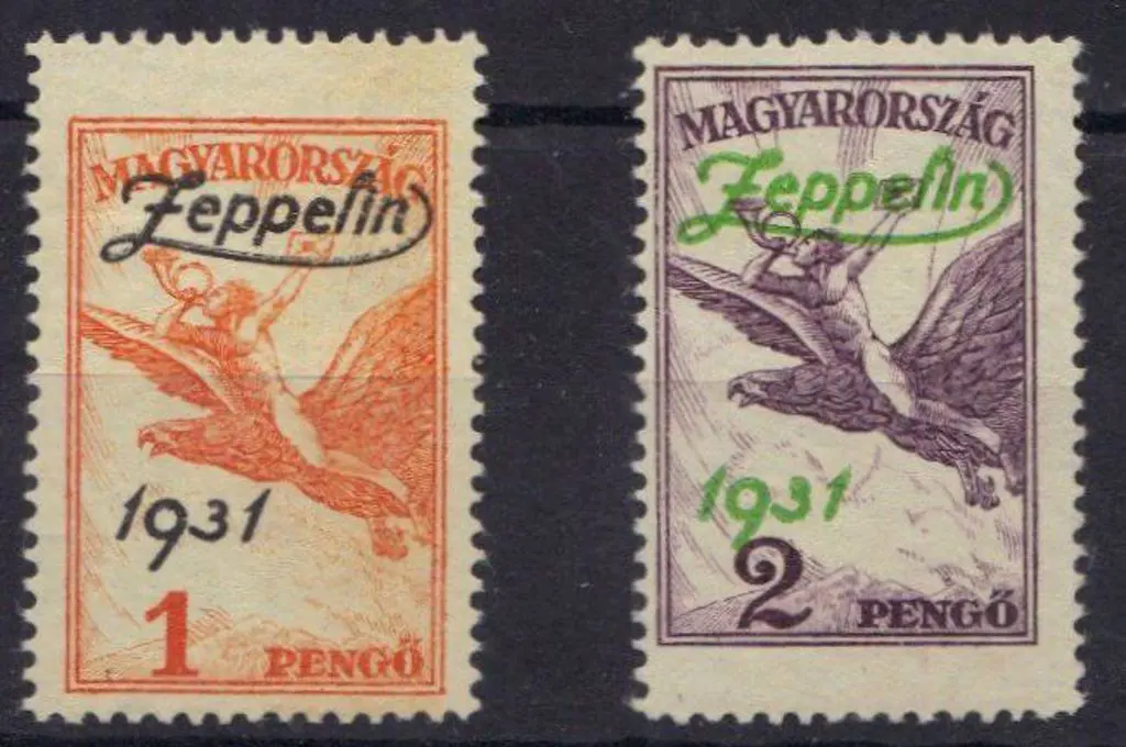 Hungary 1931 Zeppelin overprints. MUH Average ... Image 1++