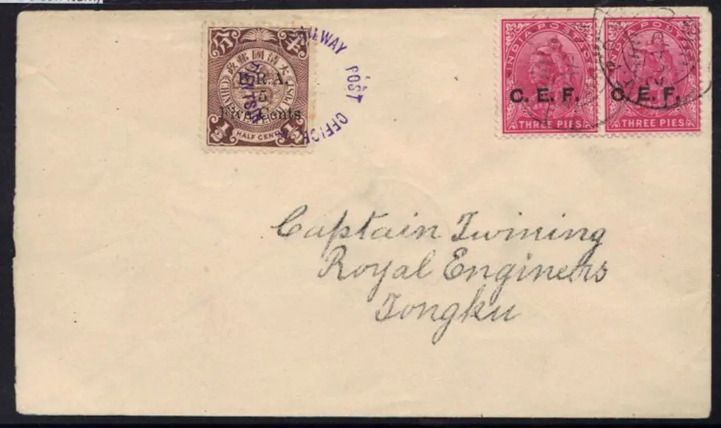 India - British Railway Administration 1901 cover ... Image 1++