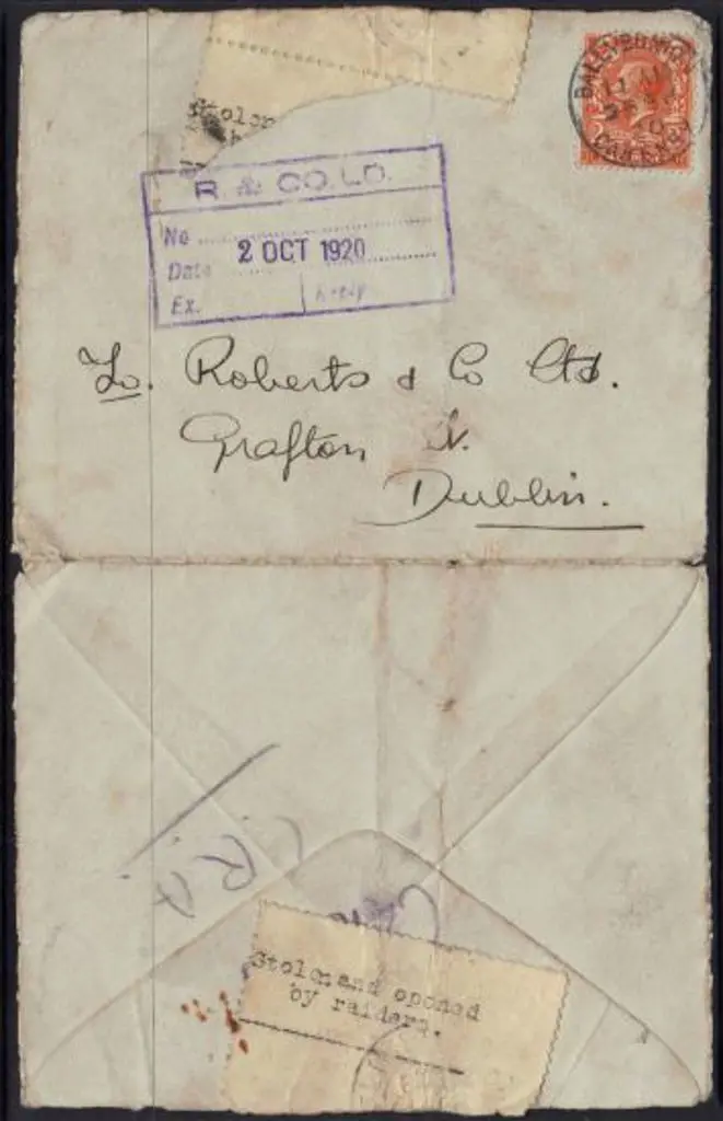 Ireland 1920 (25th Sept) env to Dublin with GB 2d ... Image 1++