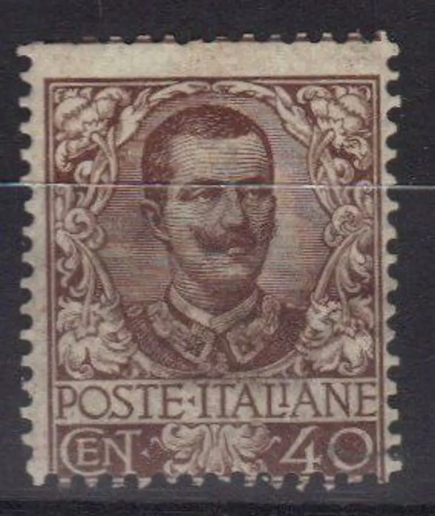 Italy 1901 40¢ brown MLH with typical streaky gum. ... Image 1++