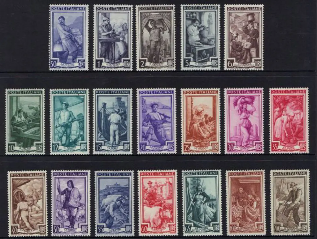 Italy 1950 Provincial Occupations set of 19. MLH. ... Image 1++