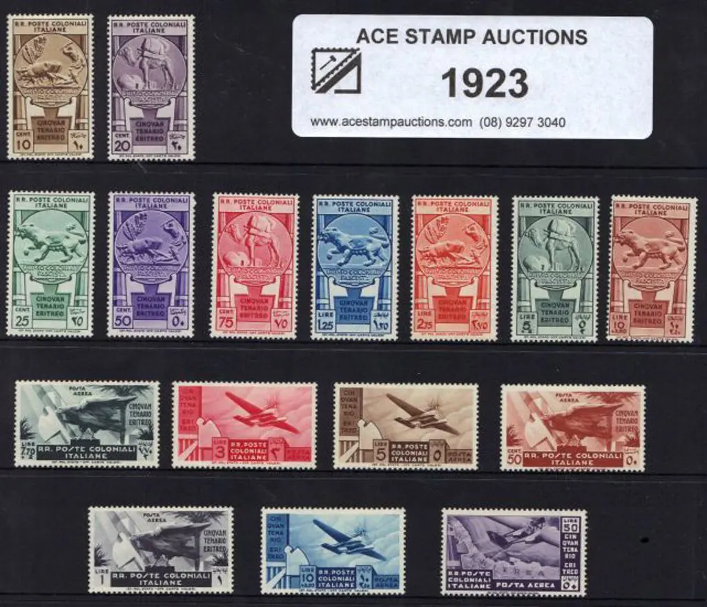 Italian Colonies 1933 50th Anniv Eritrea postage & ... Image 1++