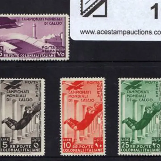 Italian Colonies 1934 World Football airs set of 7 ...