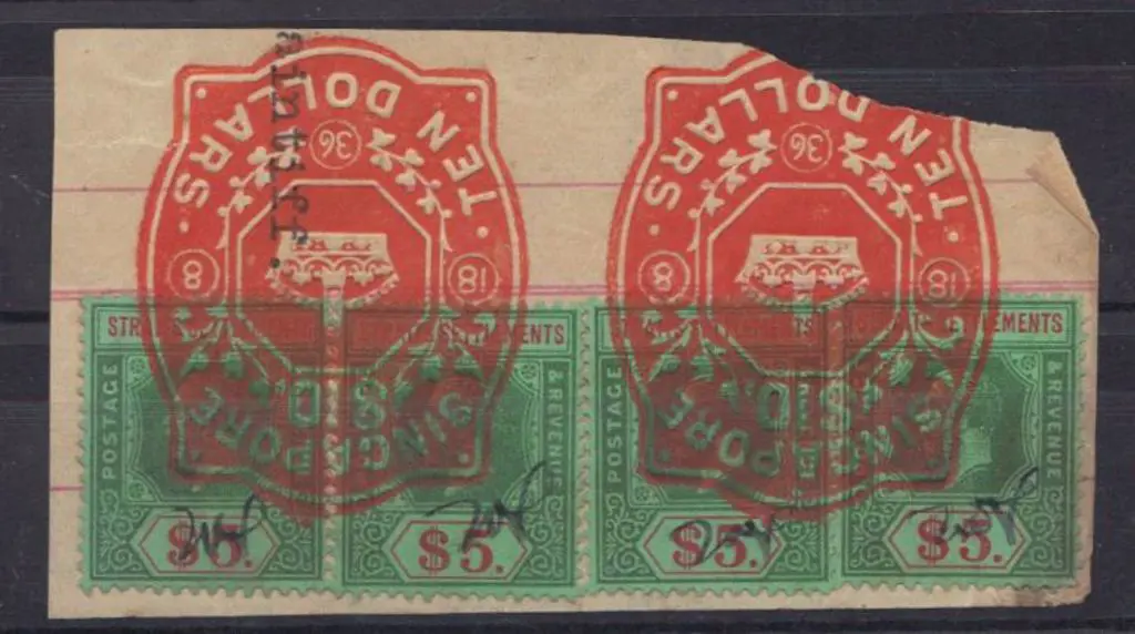 Malaya - Fed. Malay States 1836 (18th Aug) fiscal ... Image 1++