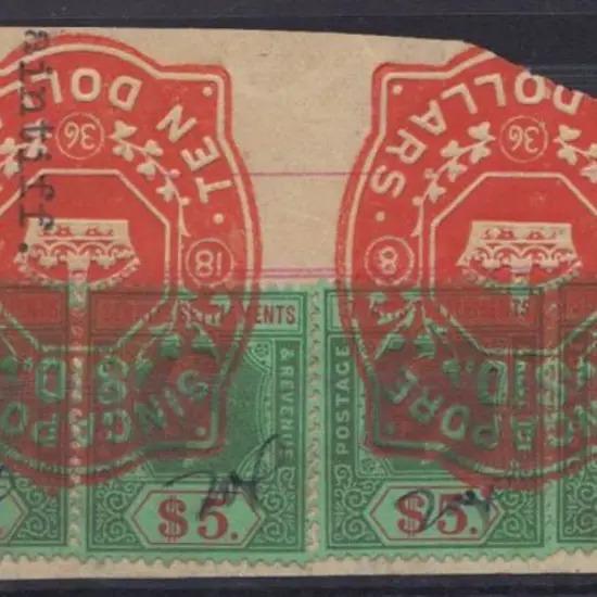 Malaya - Fed. Malay States 1836 (18th Aug) fiscal ...