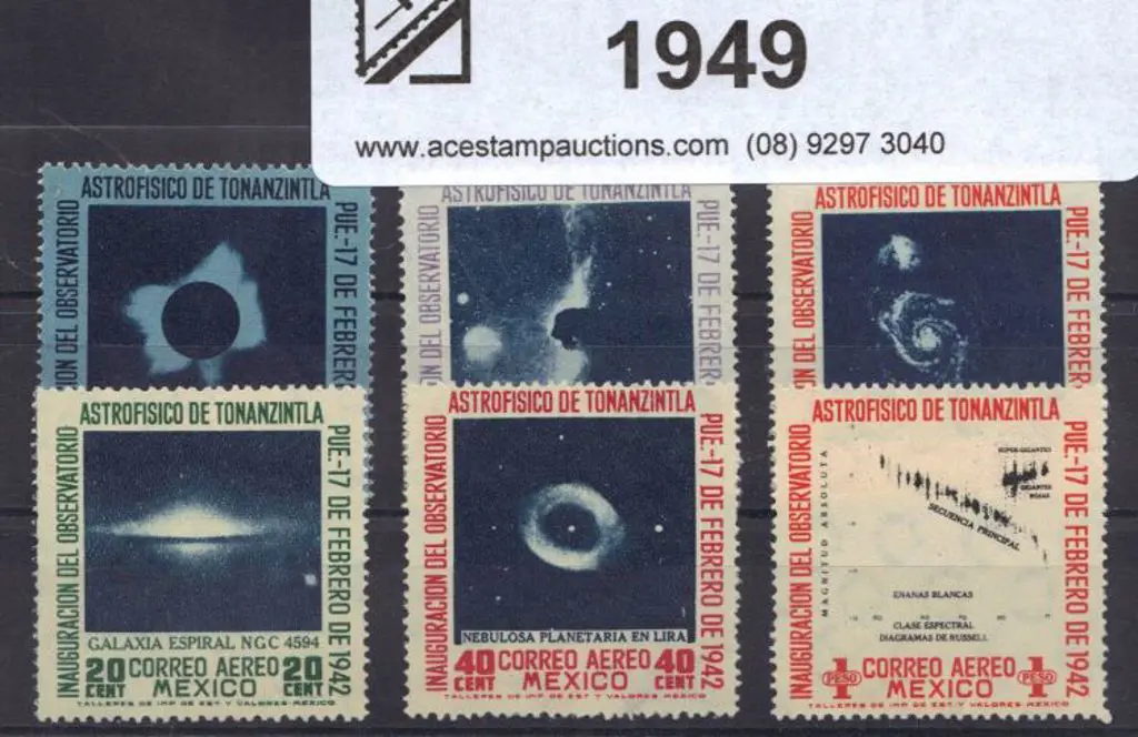 Mexico 1942 Observatory set of 6. MUH Cat. £68 MLH ... Image 1++