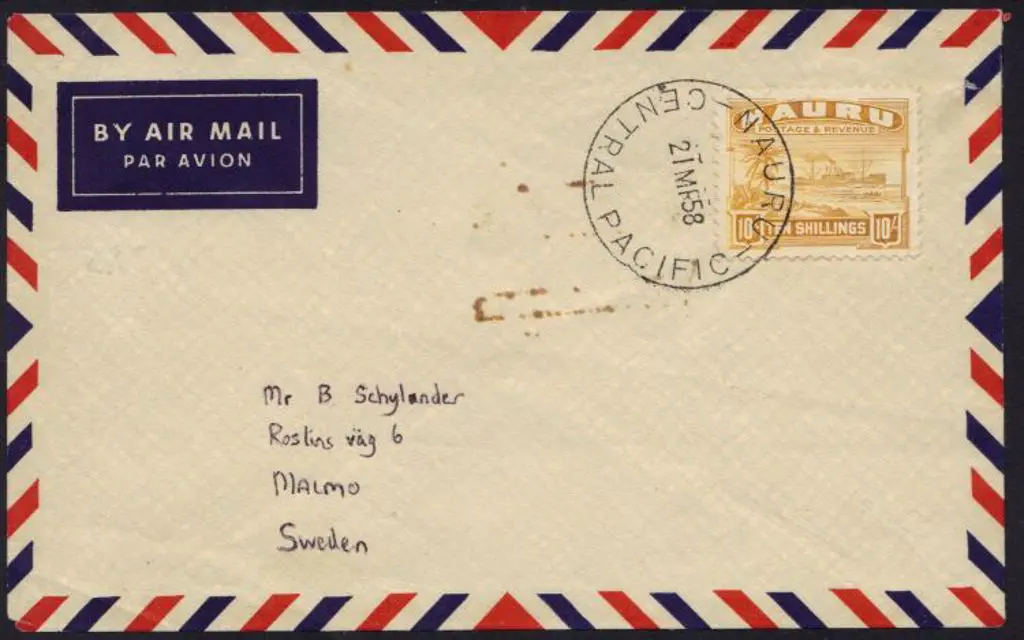 Nauru 1958 (21st March) 10/- yellow "Century" on ... Image 1++
