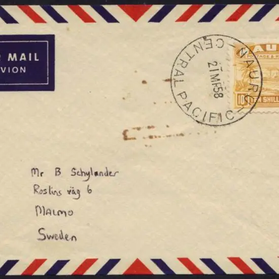 Nauru 1958 (21st March) 10/- yellow "Century" on ...